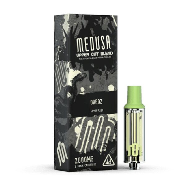 Modus Uppercut Blend Vape Cartridge 2000mg - Infused with 3 powerful cannabinoids: THC-H, live resin delta-8 THC, and THC-JD - Oreoz (Hybrid) Strain