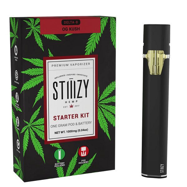 STIIIZY Delta 8 Starter Kit 1 Gram Pod and Battery - OG Kush (Indica) Strain