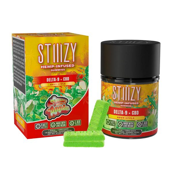 STIIIZY Delta 9 Gummies 225mg - Sour Apple Flavor