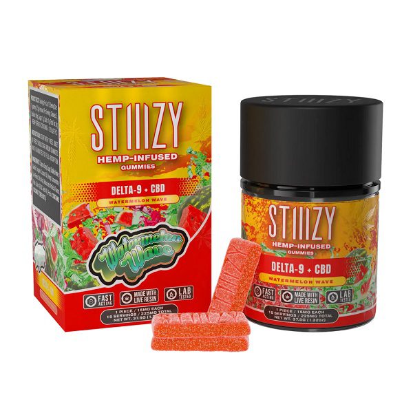 STIIIZY Delta 9 Gummies 225mg - Watermelon Wave Flavor