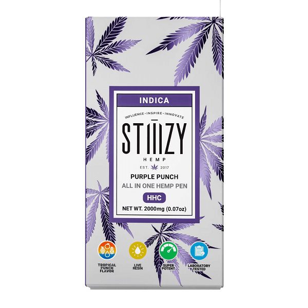 STIIIZY HHC Rechargeable and Pre-Charged Disposable Vape Pen 2G - Purple Punch (Indica) Strains