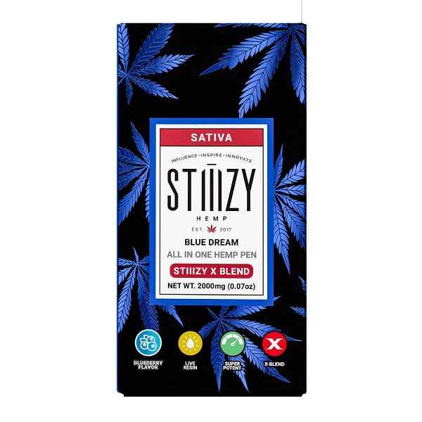 STIIIZY X Blend Disposable Vape Pen 2 Grams infused with D8, CBD, HHCP, THCP, HHC, and D10 - Blue Dream (Sativa) Strains