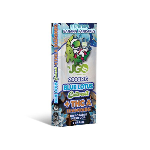 JGO Blue Lotus + THCa Disposable Vape Pen 2 Grams - Blueberry Bana Pancakes Flavor