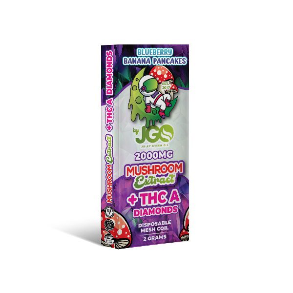 JGO Mushroom Extract + THCa Disposable Vape Pen 2 Grams - Blueberry Bana Pancakes Flavor