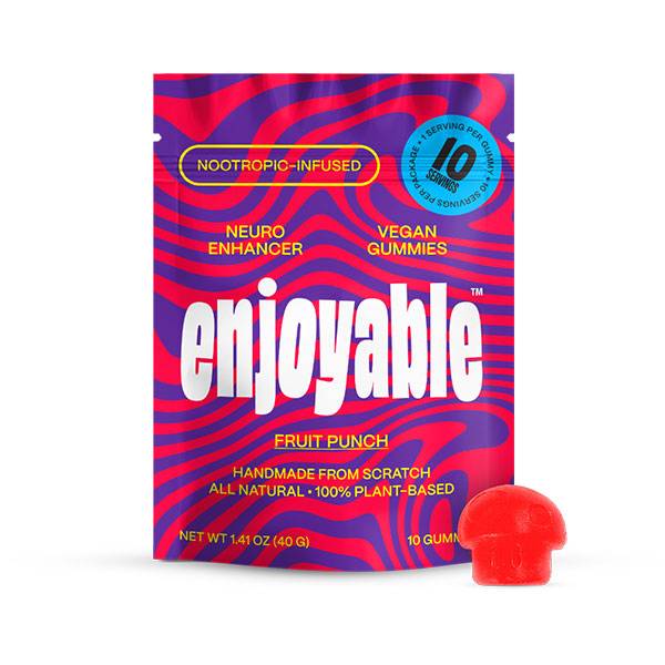 Enjoyable Neuro Enhancer Vegan Gummies 10 pack - Fruit Punch flavor