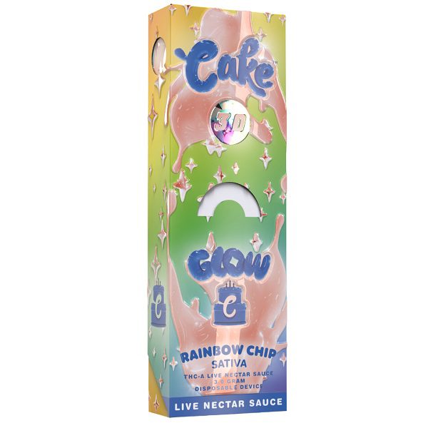 Cake Glow THC-A Disposable Vape Pen 3 Grams - Rainbow Chip (Sativa) Strain