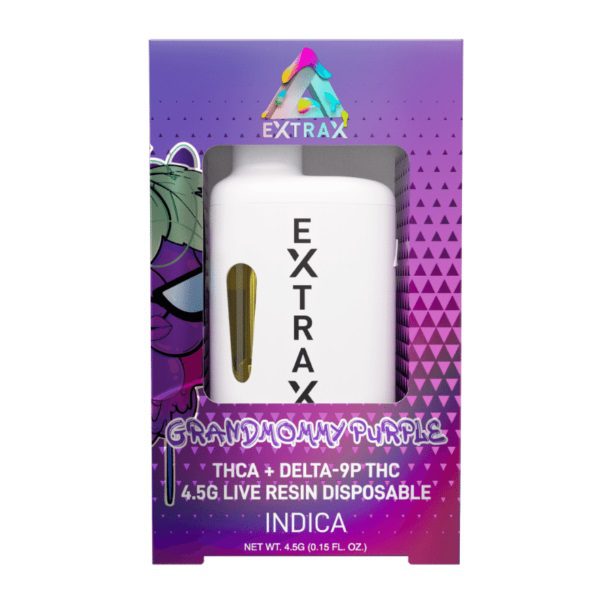 Delta Extrax Adios Preheat Disposable Vape pens 4.5G - Grandmommy Purple (Indica)