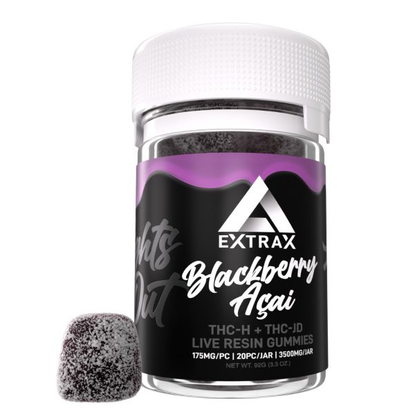 Delta Extrax Lights Out Gummies 2.0 3500mg - Blackberry Acai