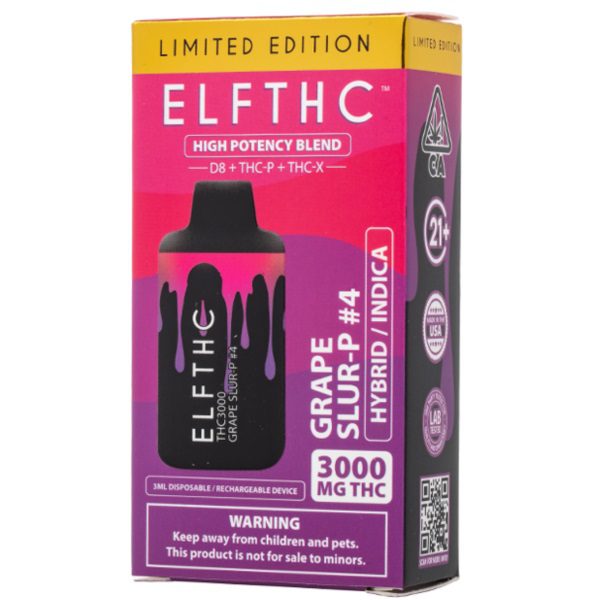 ELF THC High Potency Blend Disposable 3G - Grape Slur-P 4 (Hybrid/Indica)