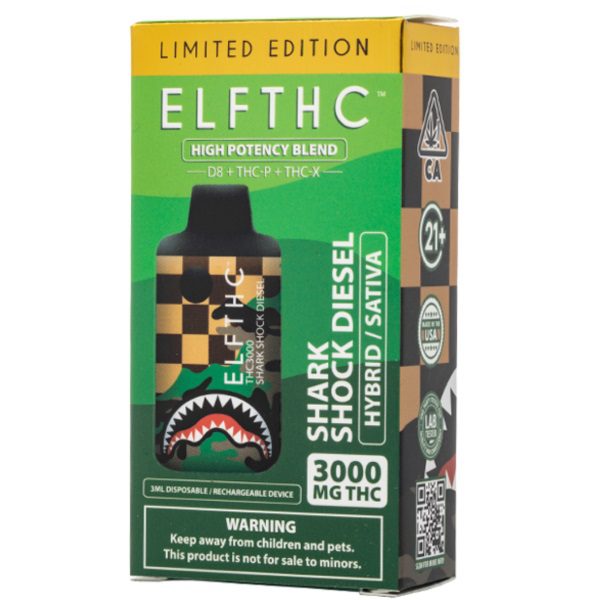 ELF THC High Potency Blend Disposable 3G - Shark Shock Diesel (Hybrid/Sativa)