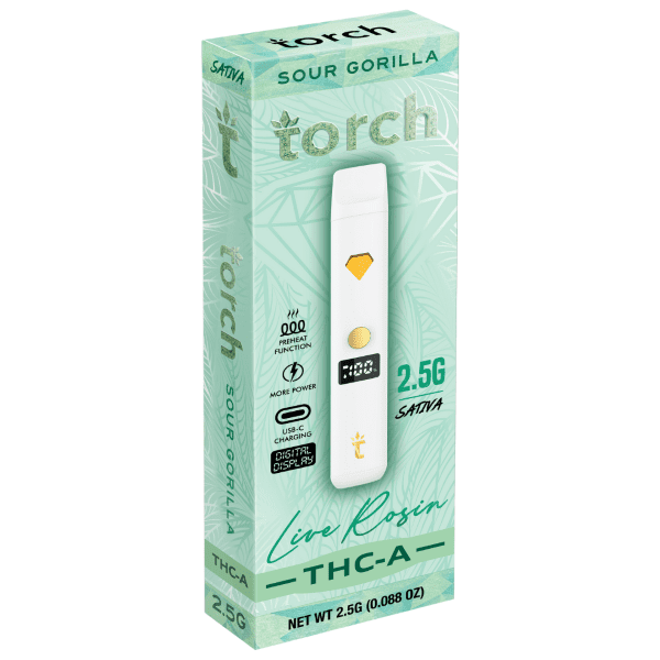 Torch Live Rosin THC-A Disposable 2.5G - Sour Gorilla (Sativa)