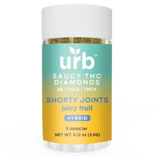 URB Saucy THC Diamonds Shorty Joints 3.5G | 5ct - Juicy Fruit (Hybrid)